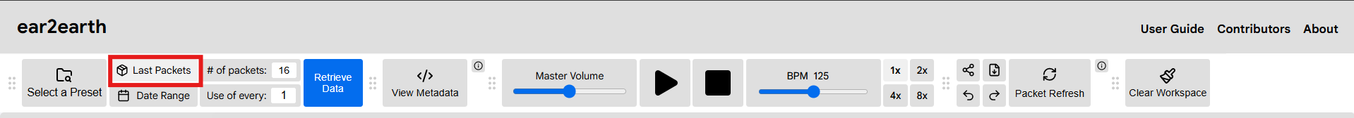 most recent packets selected